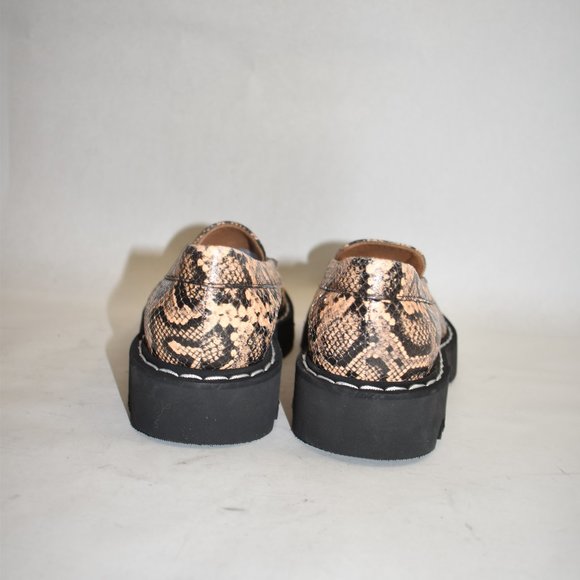 $450 AQUATALIA HONORA SNAKESKIN PRINT LOAFER LEATHER CARAMEL 9 (ME5) - Picture 6 of 8
